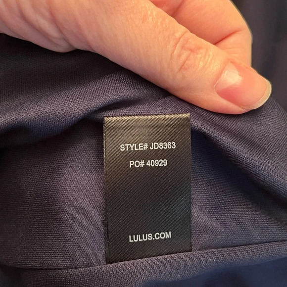 Lulus Navy Blue Confidence Boost Off The Shoulder Bodycon Midi Dress Medium - Picture 6 of 8